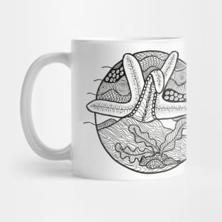 Starfish in black ink graphic Mug